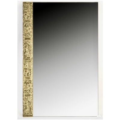 1960 mirror signed by Angelo Brotto in gilt bronze