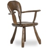 Maison Chevalier, Fauteuil Brutaliste en bois gougé. Années 1960. 12
