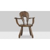 Maison Chevalier, Fauteuil Brutaliste en bois gougé. Années 1960. 16