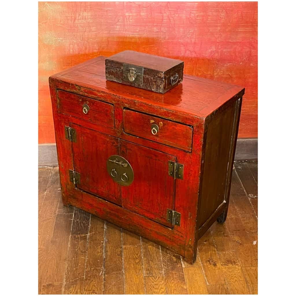 Antique Chinese sideboard 2 doors + 2 drawers 6