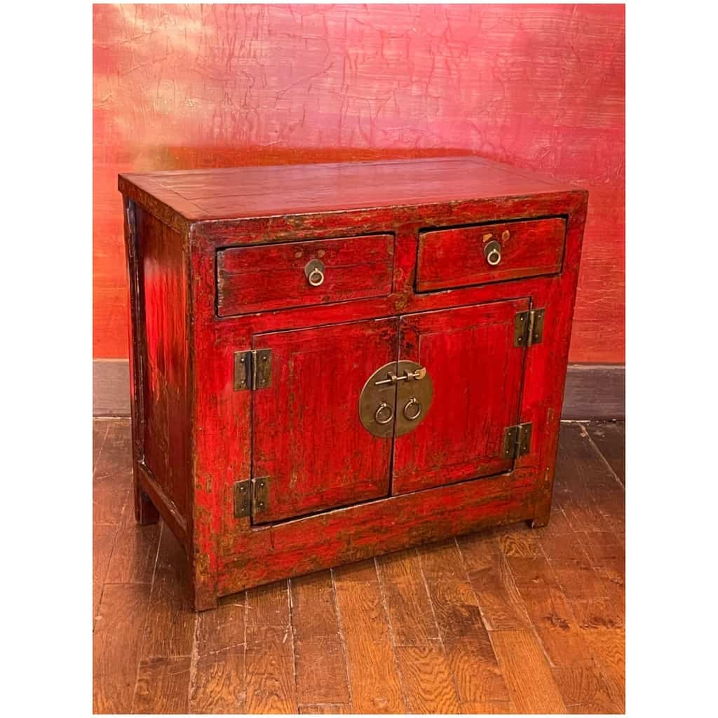 Antique Chinese sideboard 2 doors + 2 drawers 7