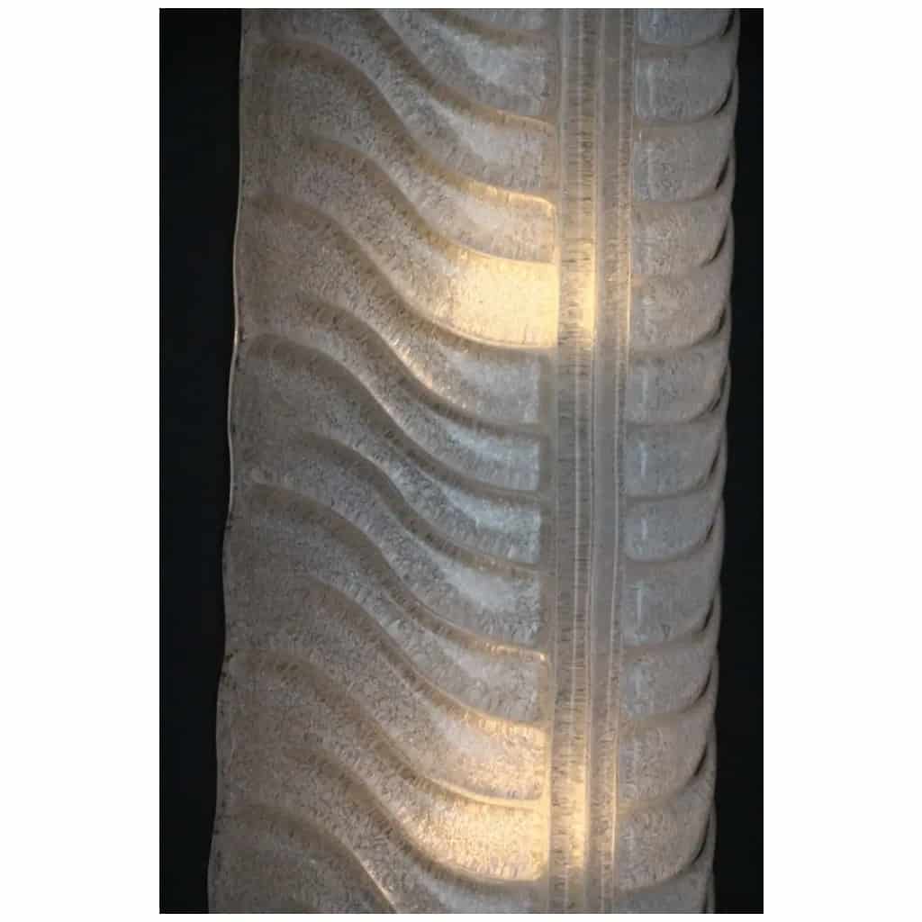 Pair of long feather-shaped white Murano glass sconces, long wall lights 8