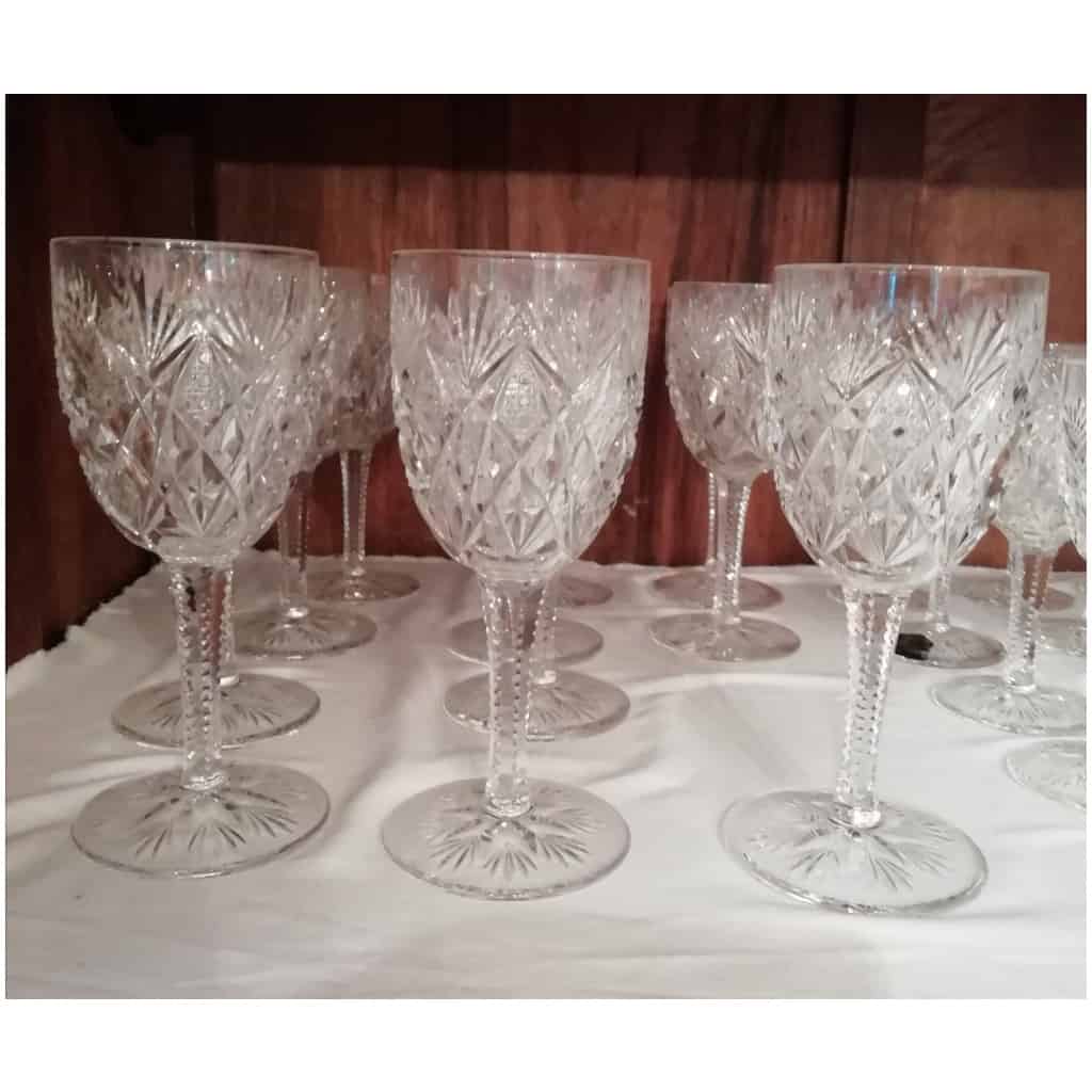 SERVICE DE VERRES 50 pièces EN CRISTAL SAINT LOUIS MODÈLE FLORENCE y compris son aiguière et sa carafe 6