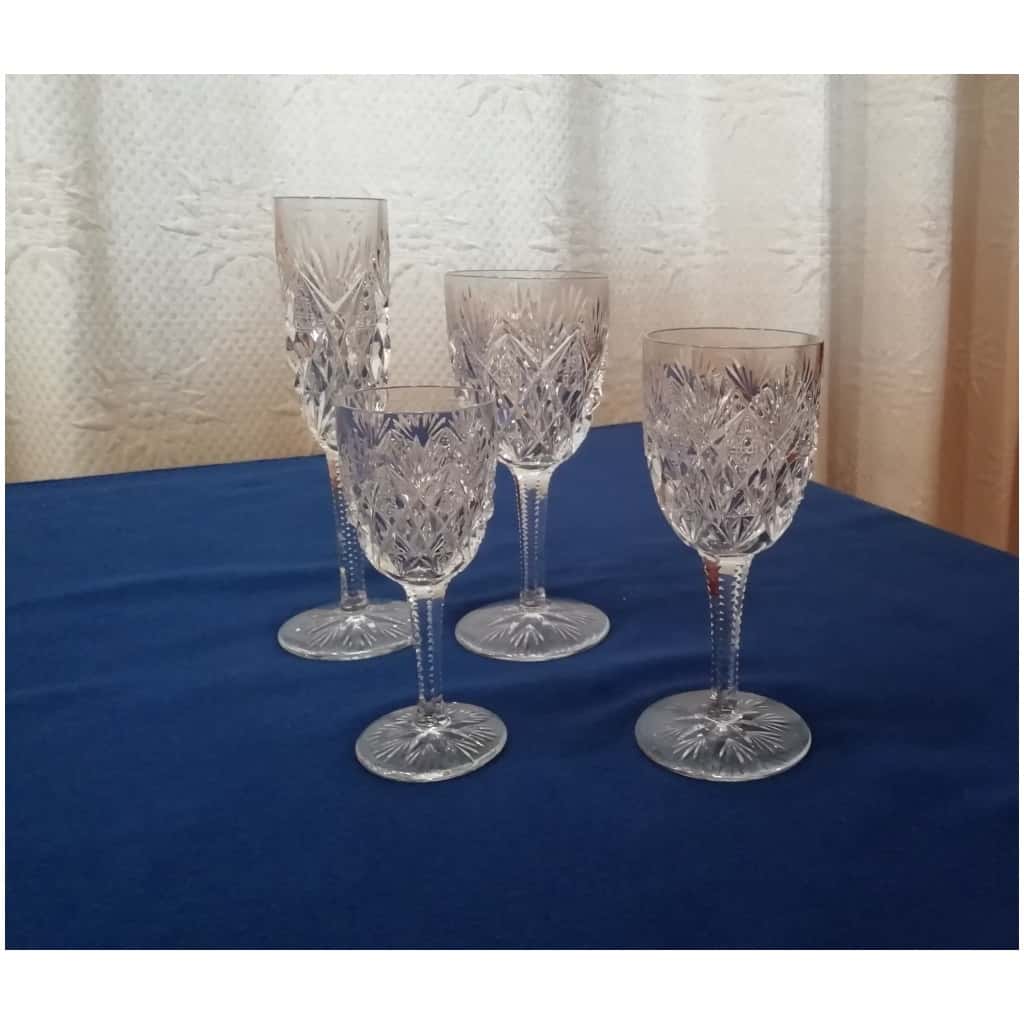 SERVICE DE VERRES 50 pièces EN CRISTAL SAINT LOUIS MODÈLE FLORENCE y compris son aiguière et sa carafe 3