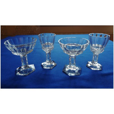 CHAMPAGNE CUPS AND GLASSES in strong crystal IN THE TASTE OF GEORGES CHEVALIER