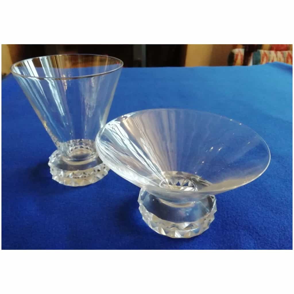 VERRES À EAU EN CRISTAL ET COUPES À CHAMPAGNE Saint louis modèle diamant 3