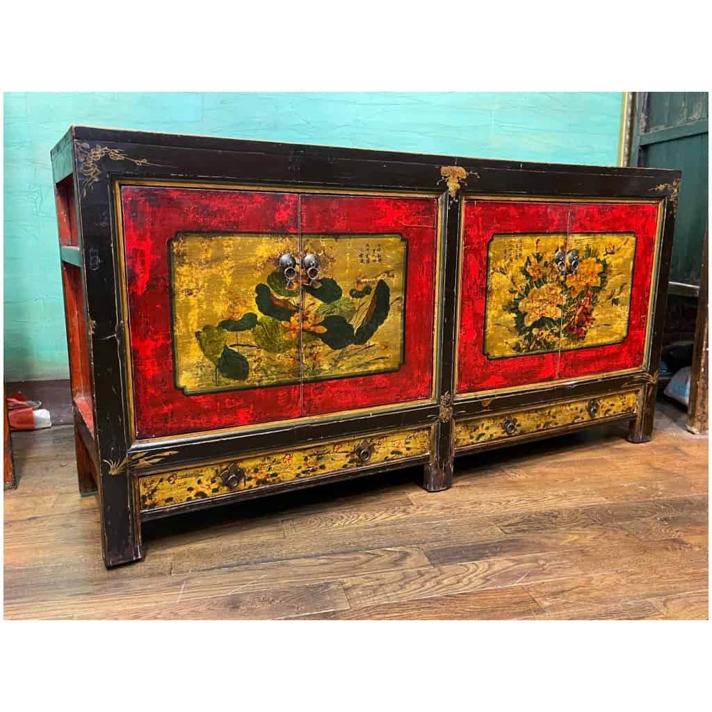 ANCIENT MONGOLIAN BUFFET 4 DOORS + 2 DRAWERS 5