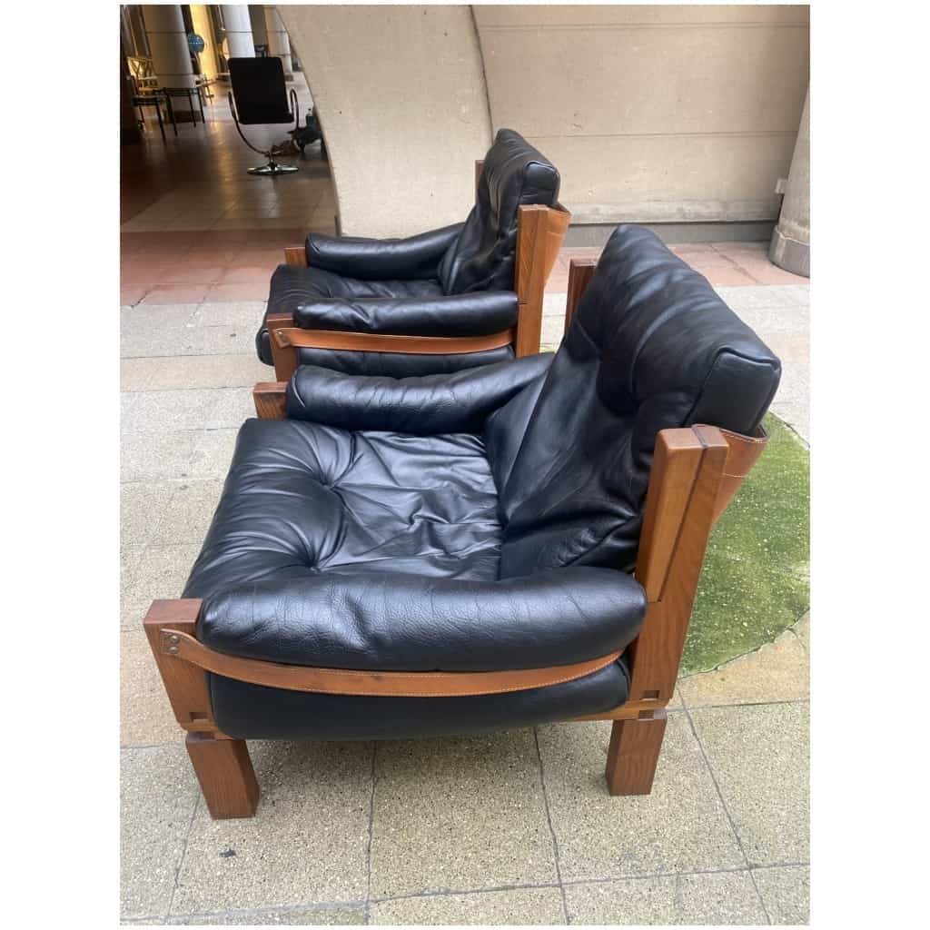 Pierre Chapo – Paire de fauteuils S15 – 1978 4