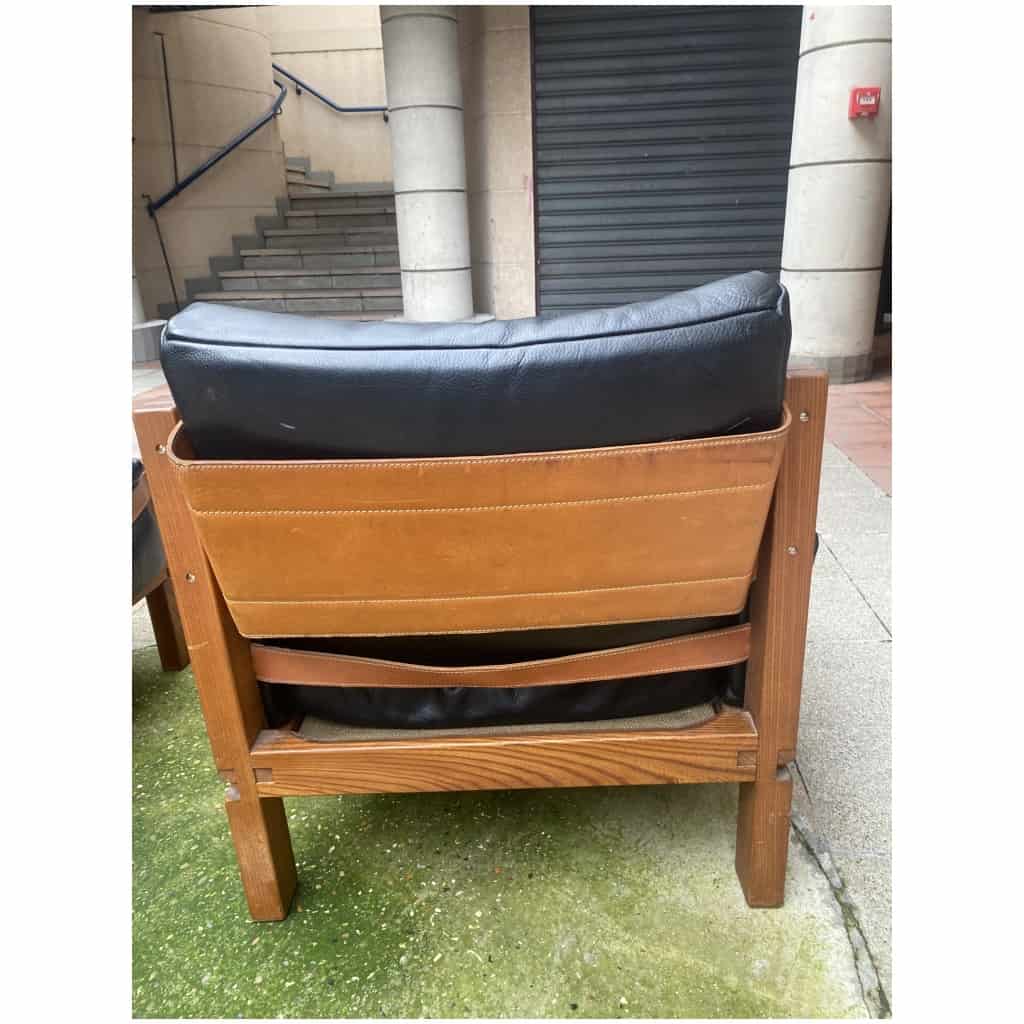 Pierre Chapo – Paire de fauteuils S15 – 1978 5