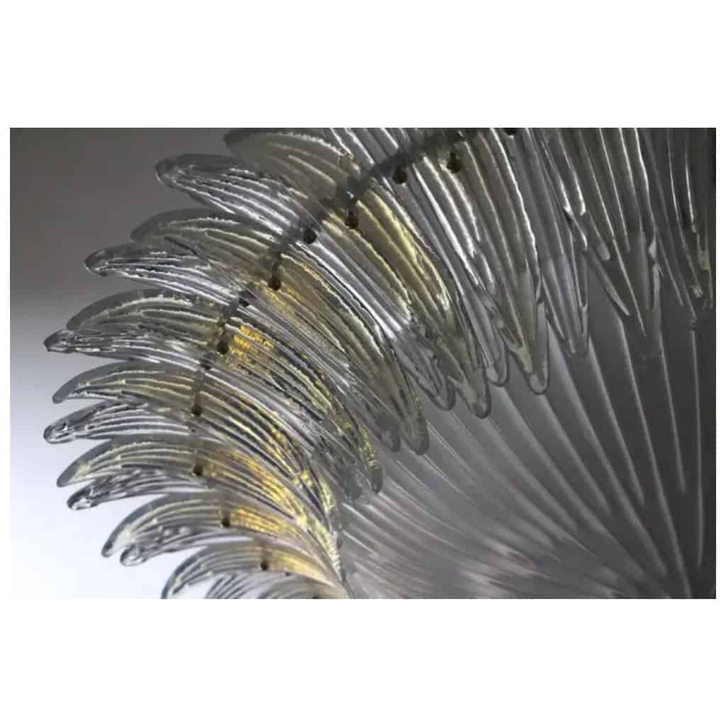 Barovier style ceiling light in white and iridescent Murano glass 14