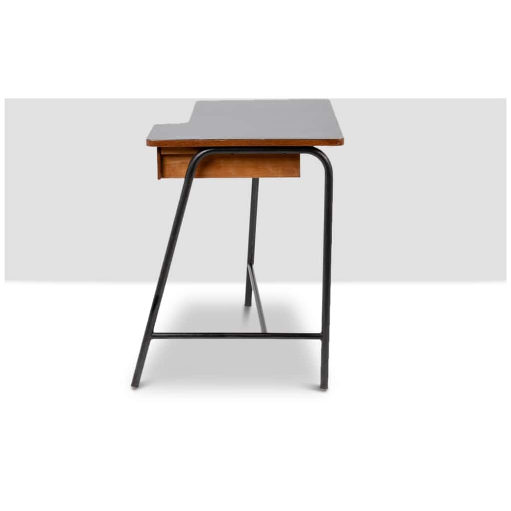 Jacques Hitier for MBO, Desk in oak and black metal, year 1951 7