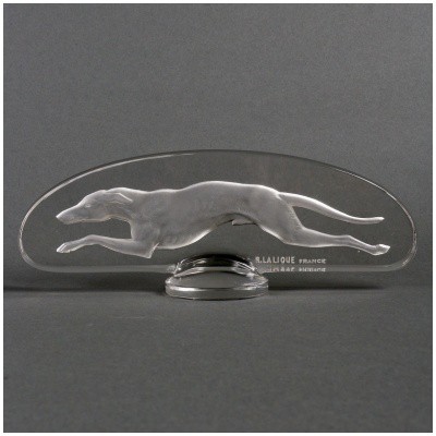 1928 René Lalique – White Glass Greyhound Automobile Mascot