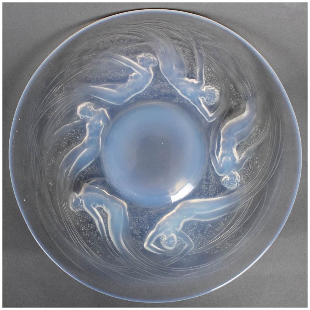 1921 René Lalique – Assiette Plat & Coupe Ondines Verre Opalescent 7