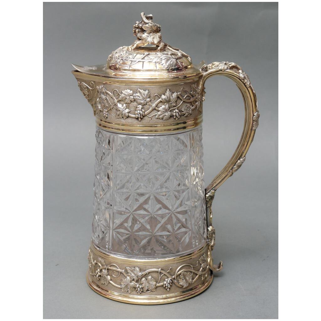 GOLDsmith ODIOT - CUT CRYSTAL PITCHER WITH VERMEIL MOUNTING XIXE15