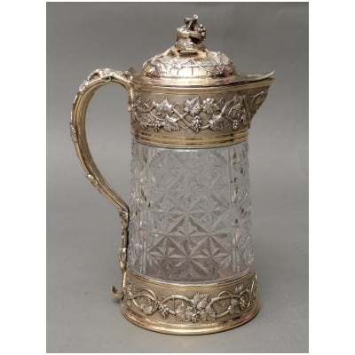 GOLDsmith ODIOT - CUT CRYSTAL PITCHER WITH VERMEIL MOUNTING XIXE