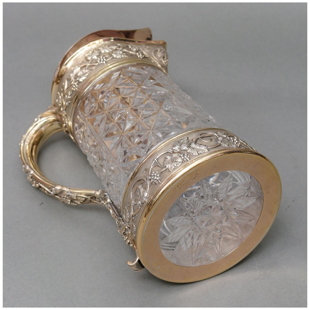 GOLDsmith ODIOT - CUT CRYSTAL PITCHER WITH VERMEIL MOUNTING XIXE4