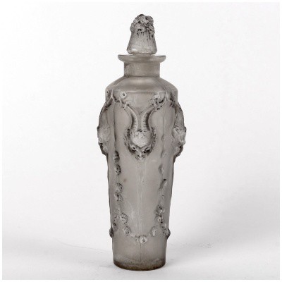 1920 René Lalique – Flacon Pan Verre Blanc Patiné Gris