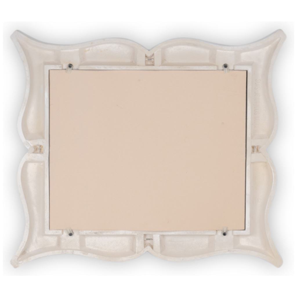 Art Deco style stucco mirror in “mustache” shape. 1990s. 4