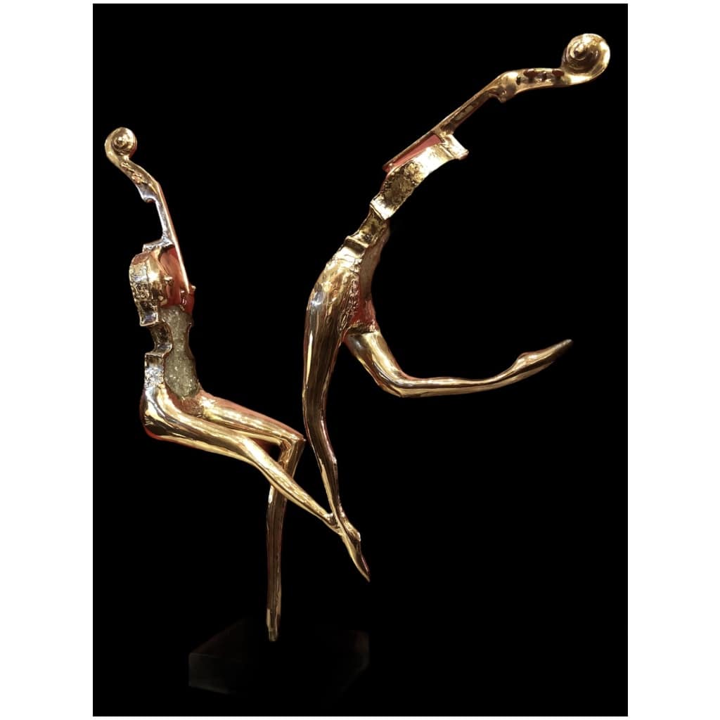Sculpture aux deux danseurs estampillée Nowacyck oeuvre unique. 5
