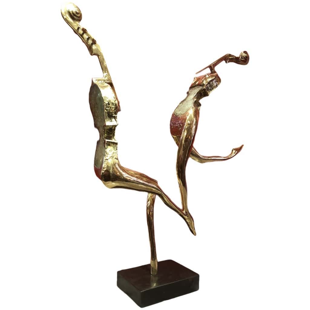 Sculpture aux deux danseurs estampillée Nowacyck oeuvre unique. 4