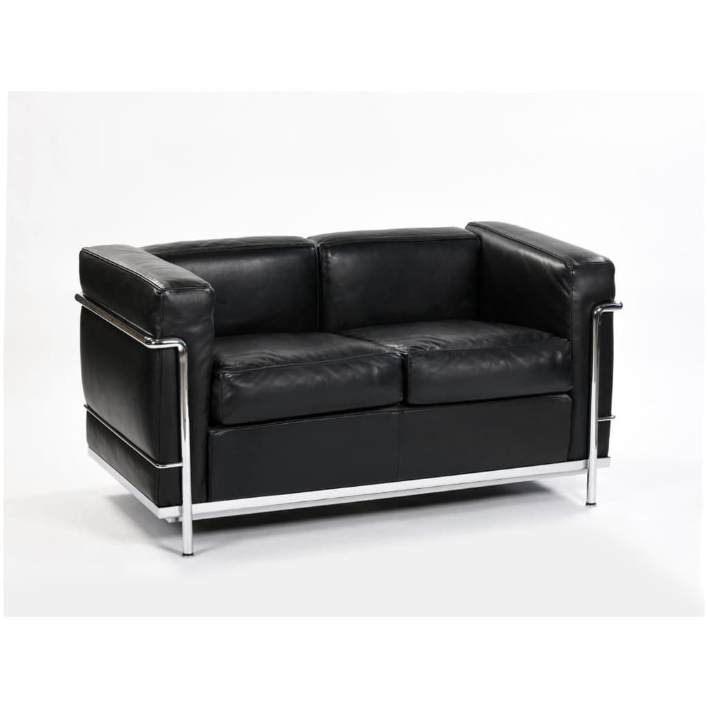 Le Corbusier & Cassina – Canapé LC2 Cuir Noir 3