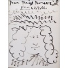 Picasso Pablo Autoportrait Dessin Feutre Signé Dédicacé à Miss Nombril daté 5.8.66 Certificat 12