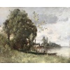 TROUILLEBERT Tableau Français 19è Barbizon Pêcheur En Barque Huile Signée Catalogue Raisonné 24