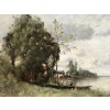 TROUILLEBERT Tableau Français 19è Barbizon Pêcheur En Barque Huile Signée Catalogue Raisonné 25