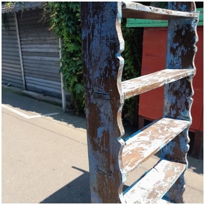 Patinated solid oak shelf