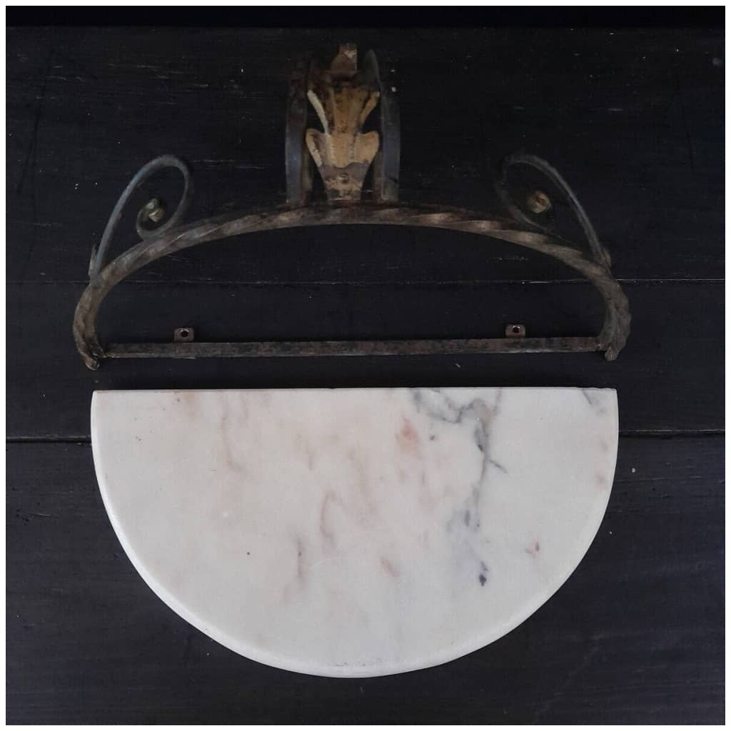 small wrought iron and marble console 5