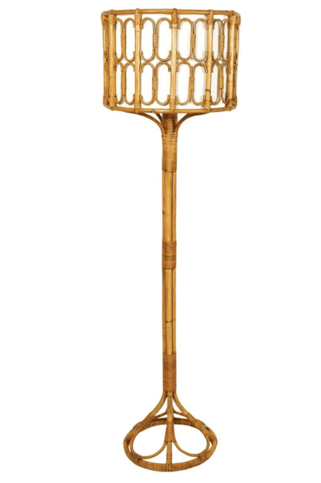 1950 Rattan floor lamp by Louis Sognot