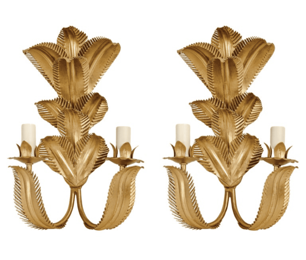 1960 Pair of “Palm Tree” wall lights from Maison FlorArt