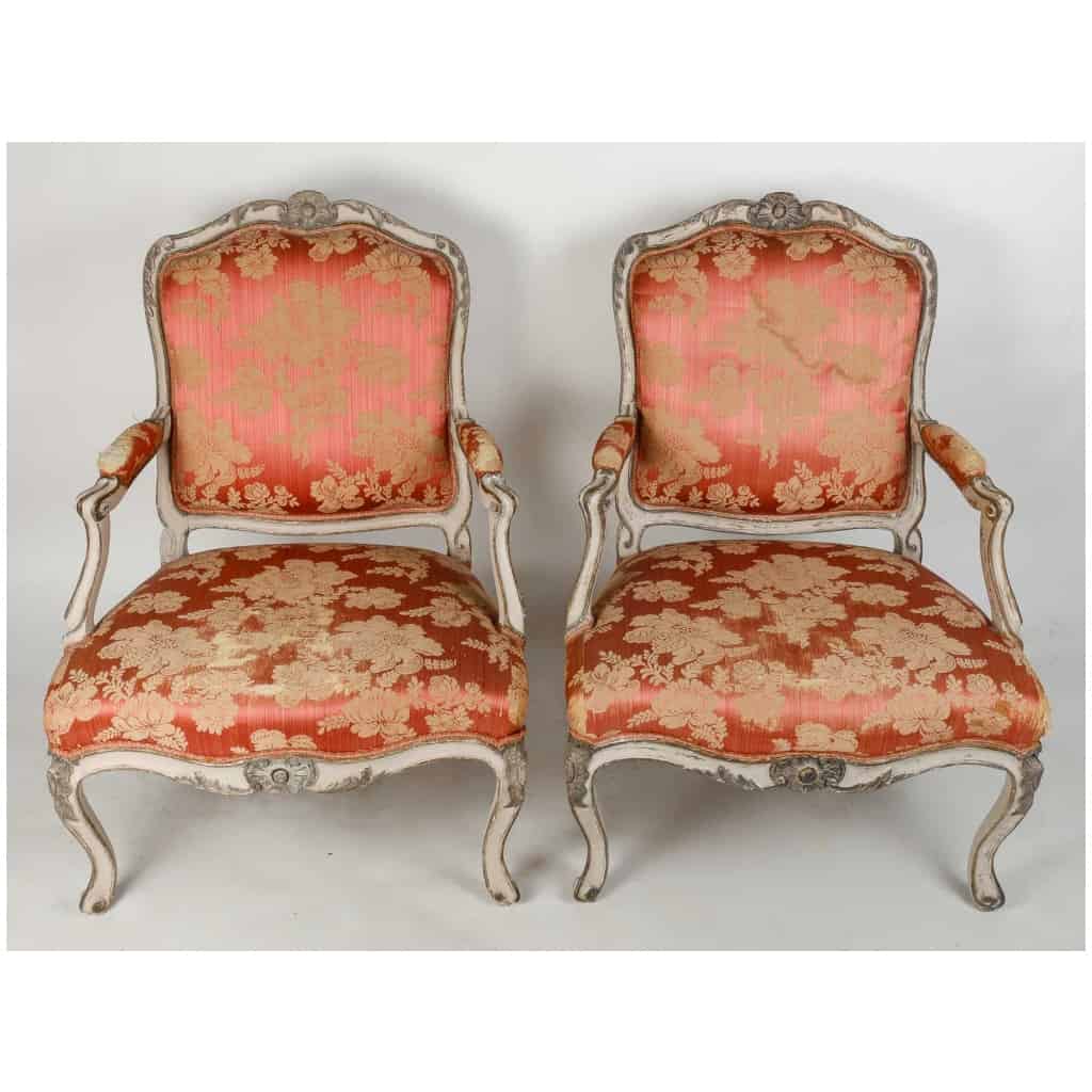 Pair Of Armchairs To Queen Louis XV. XVIIIth century. 5