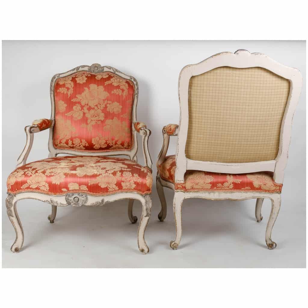 Paire De Fauteuils à La Reine Louis XV. XVIIIème siècle. 7