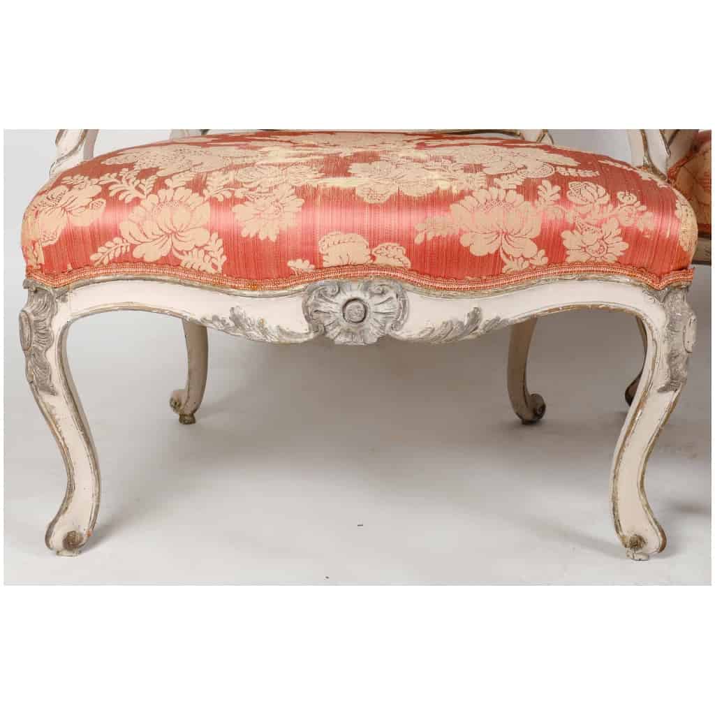 Paire De Fauteuils à La Reine Louis XV. XVIIIème siècle. 4