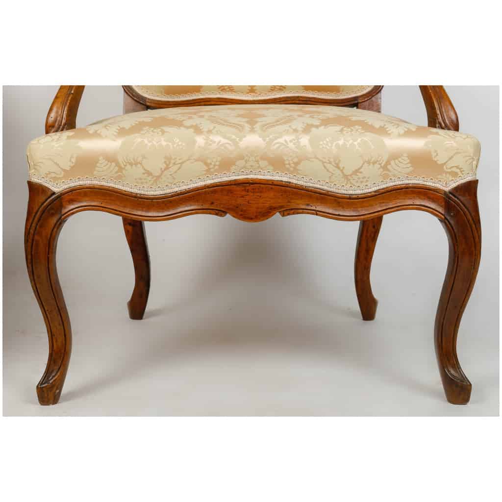 Pair of Louis XV armchairs in walnut. XVIIIth century. 8