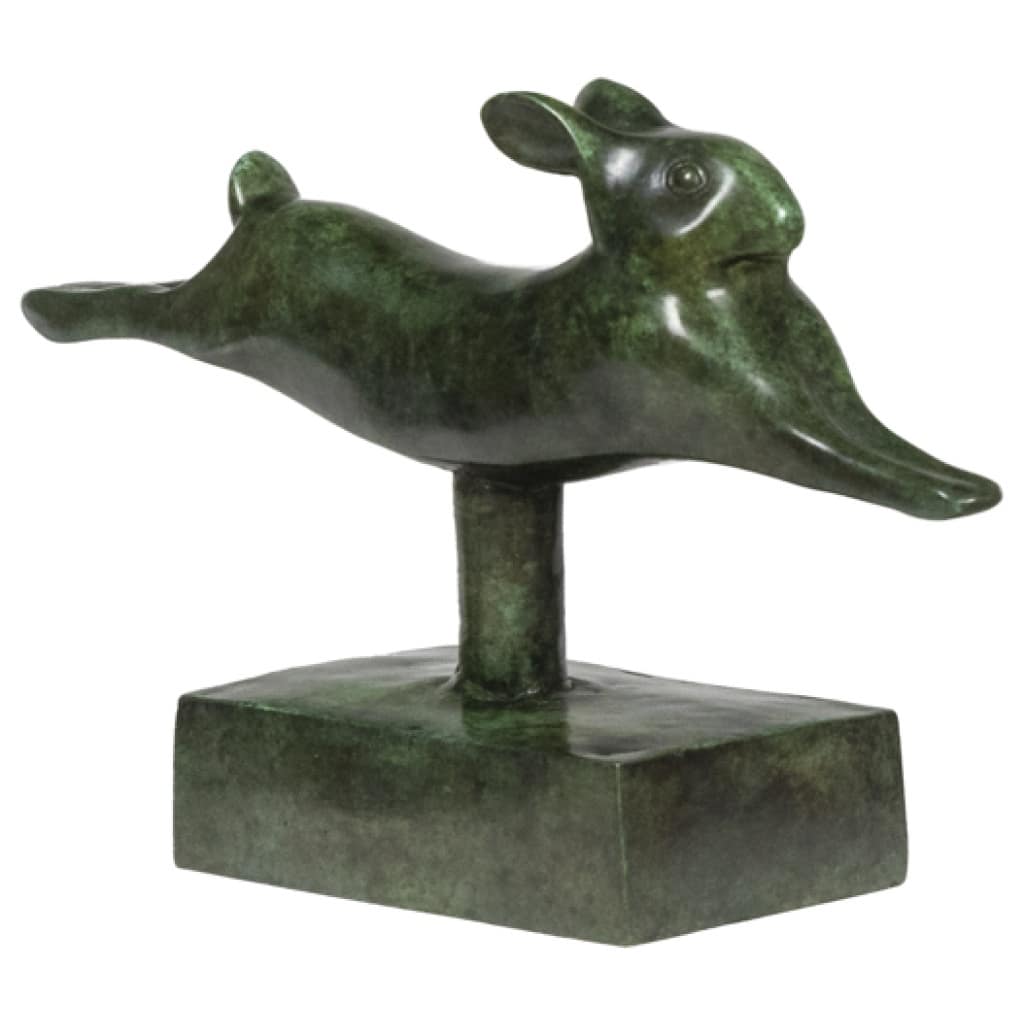François Pompon. « Lapin courant », bronze, tirage de 2006. 3