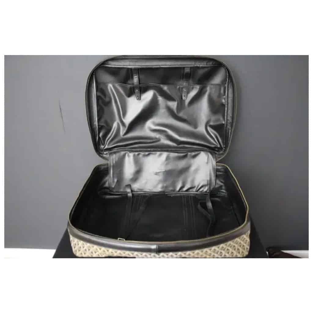 Goyard woven canvas suitcase, Goyard 16 travel bag
