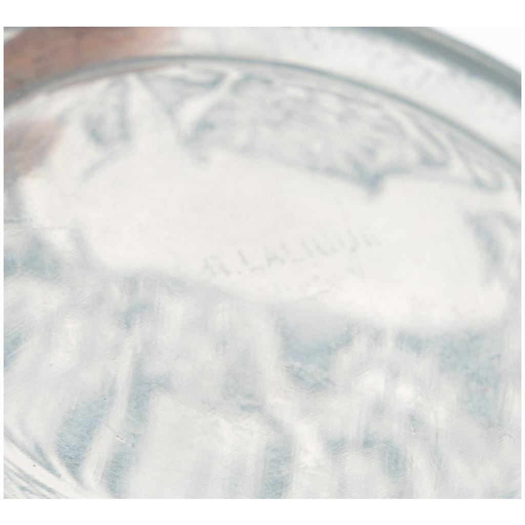 1932 René Lalique – Biches Vase White Glass Patinated Blue 7