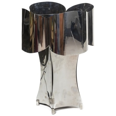 “Quadrilobe” lamp in polished metal. 1970s. 3