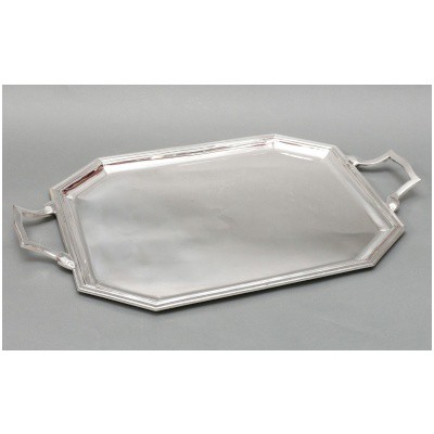 E. VABRE – STERLING SILVER TRAY ART DECO PERIOD