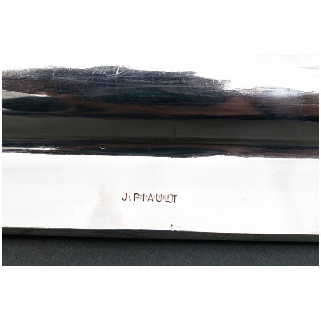 J. PIAULT – GRAND PLATEAU DE SERVICE EN ARGENT MASSIF XIXÈ 23
