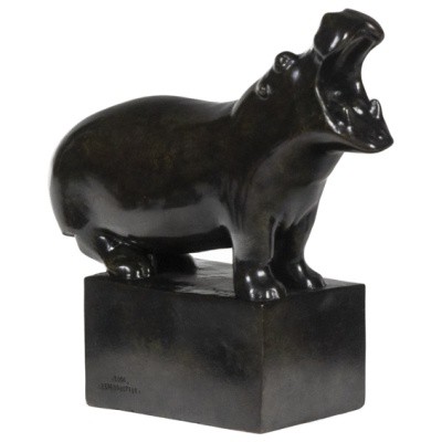 François Pompon. « Hippopotame », bronze, tirage de 2006.