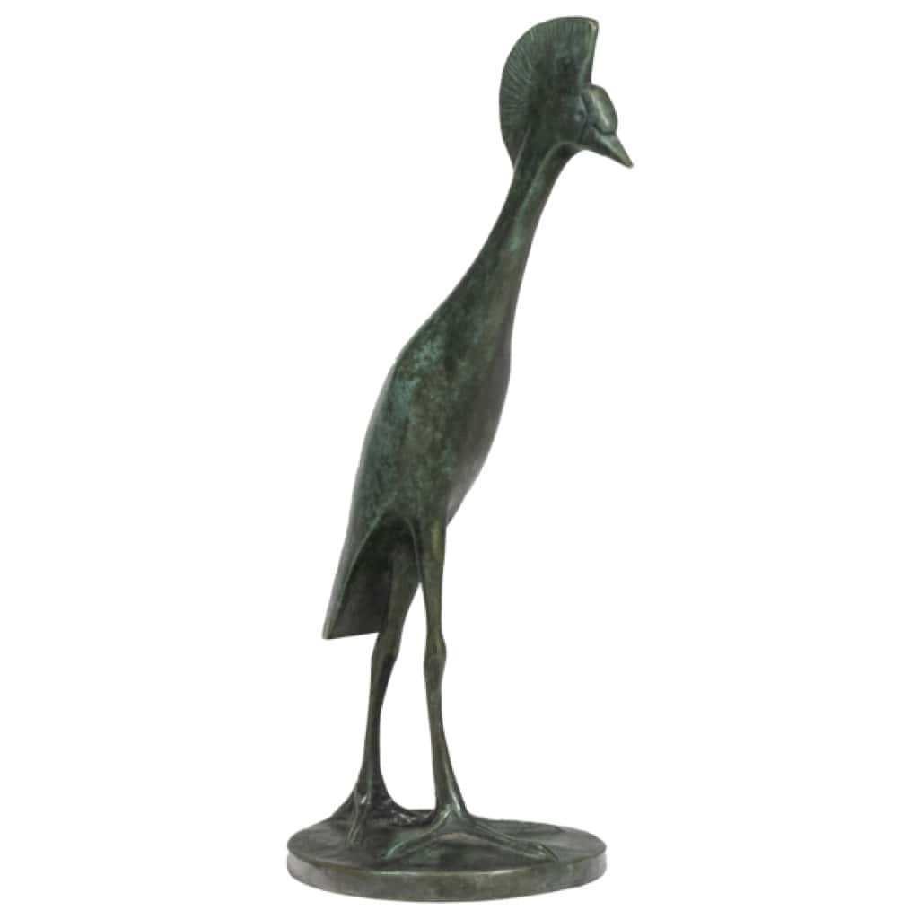 François Pompon. “Crowned Crane on the move”, bronze, 2006 print. 3