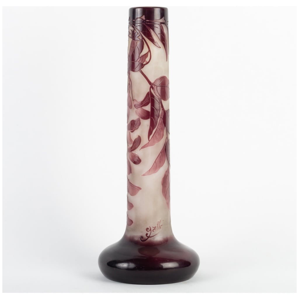 Emile Gallé – Large Glycines Vase in Acid-Cleared Multilayer Glass 4