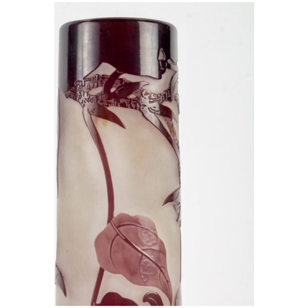 Emile Gallé – Large Glycines Vase in Acid-Cleared Multilayer Glass 6