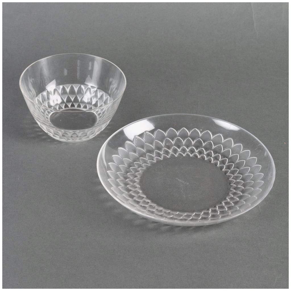 1931 René Lalique – Saint Cyr Glass Table Service 6 Bowls 6 Plates 6