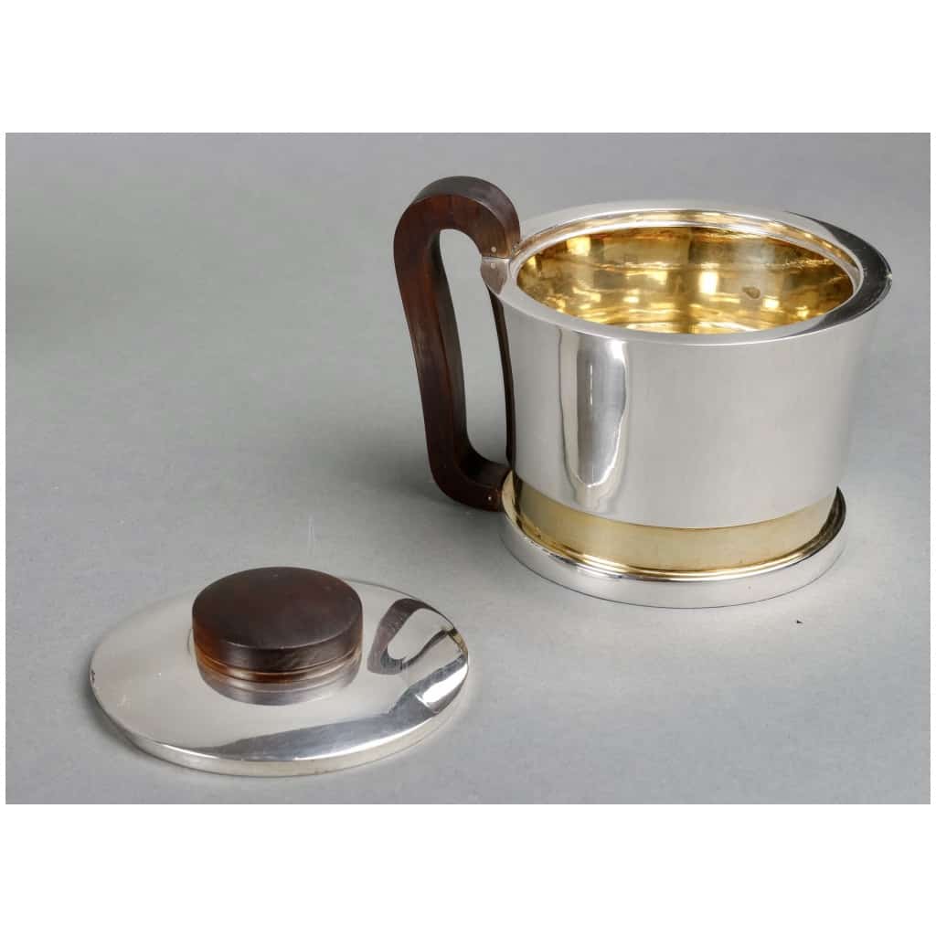 1930 Jean E. Puiforcat – Modernist Tea And Coffee Service In Silver, Vermeil And Rosewood 5