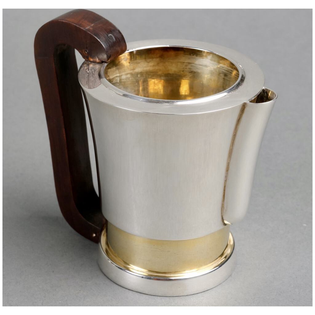 1930 Jean E. Puiforcat – Modernist Tea And Coffee Service In Silver, Vermeil And Rosewood 7