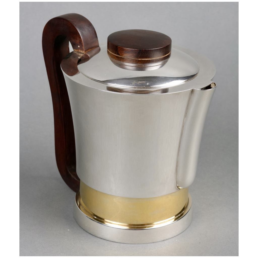 1930 Jean E. Puiforcat – Modernist Tea And Coffee Service In Silver, Vermeil And Rosewood 11